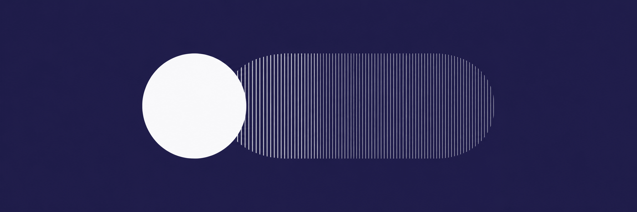 Abstract white circle beside a striped signal shape on a dark background, symbolizing the gap between employee feedback and action.