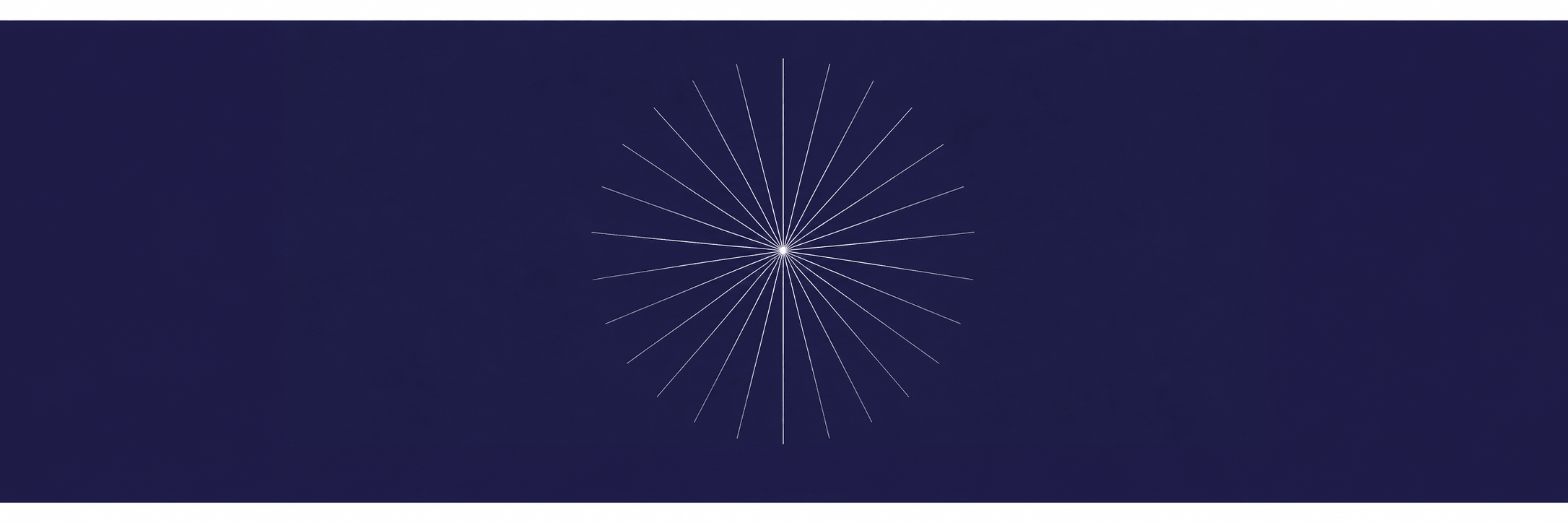 Radiating white lineburst on a dark blue field showing people signals converging into one management rhythm.