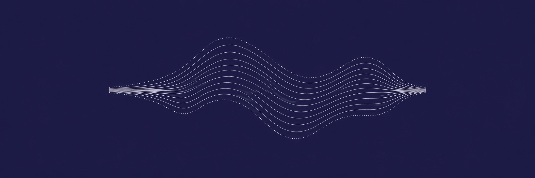 Abstract wave lines on a dark blue background representing hidden AI signals becoming visible at work.