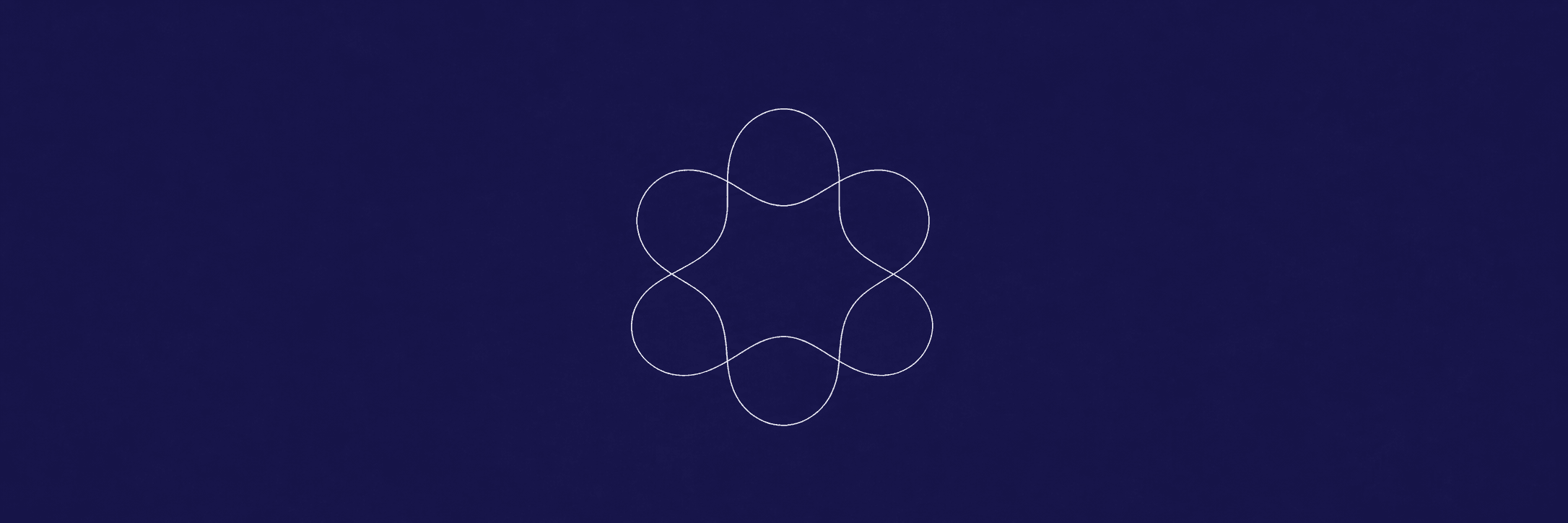 A continuous white line forms six connected loops on a deep navy background, representing work with no clear owner.