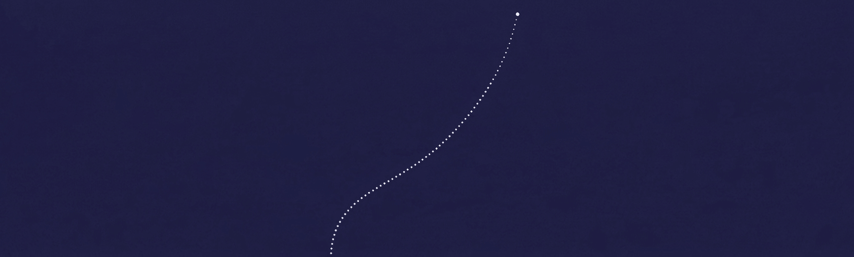 Abstract dotted curve rising on a dark blue background, representing a raise request as a compensation signal.